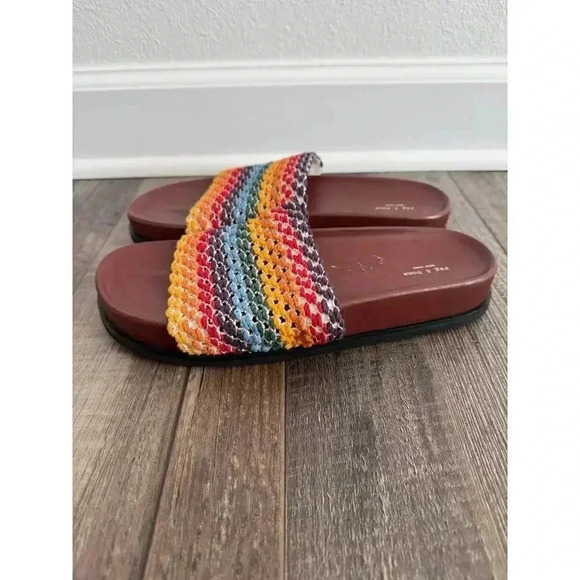 NWT Rag & Bone Bailey Rainbow Slides $325 LGBTQ Summer Crochet US 7 - Picture 4 of 11